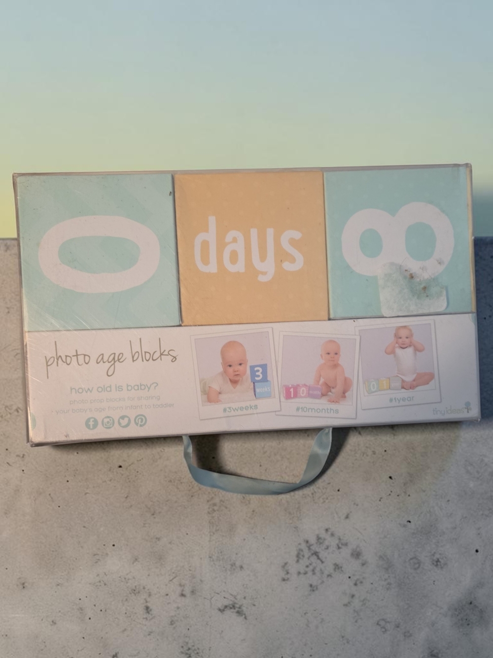 Photo Age Blocks - Baby Milestone Blocks (Blue, Yellow)